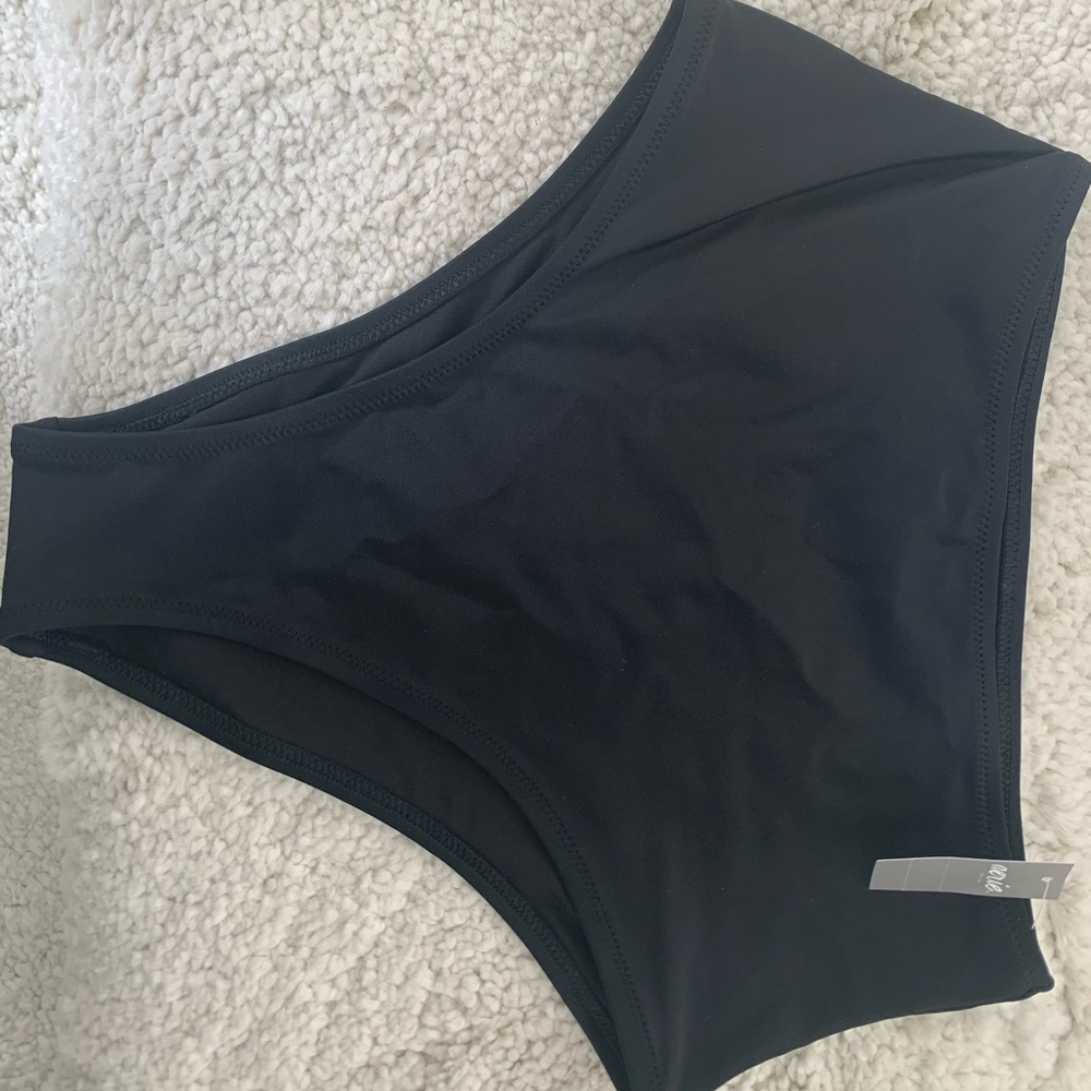 NEW Aerie XS High Waisted Cheeky Black BathingSuit